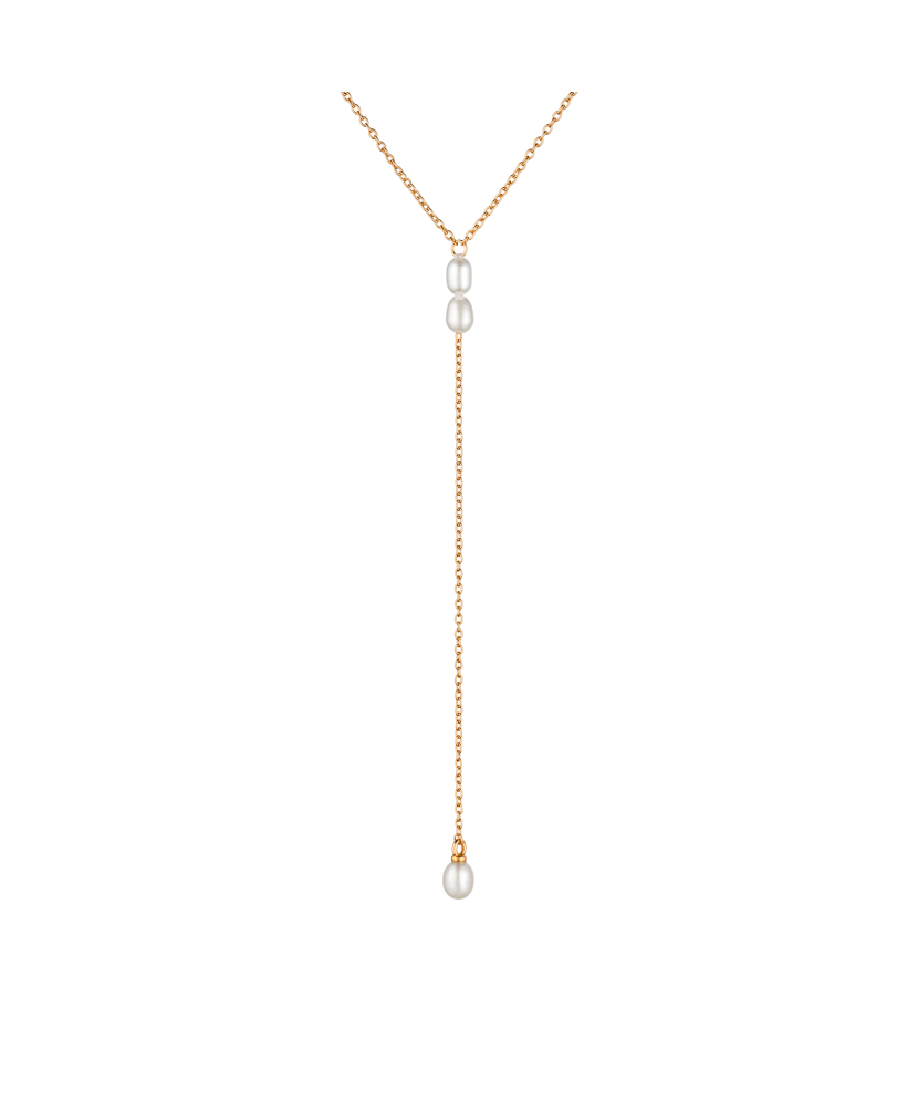 Позолоченная серебряная цепочка с жемчугом