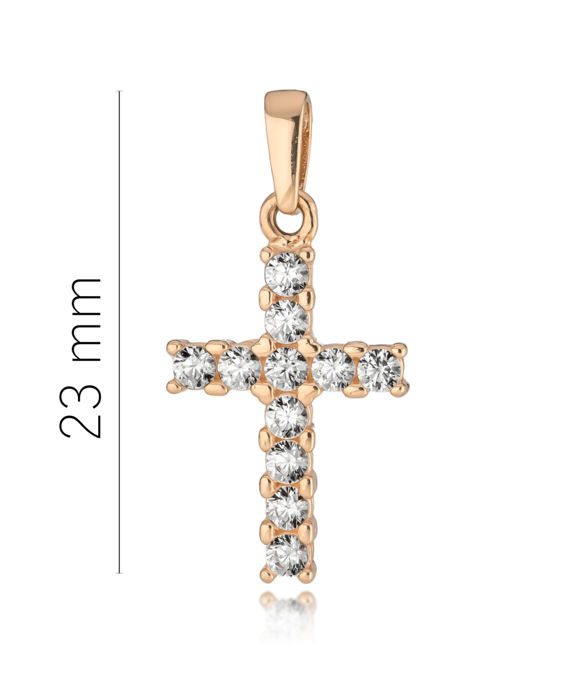 Gold pendant with zircons "cross"