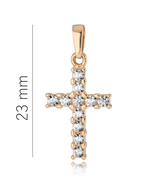 Gold pendant with zircons "cross"