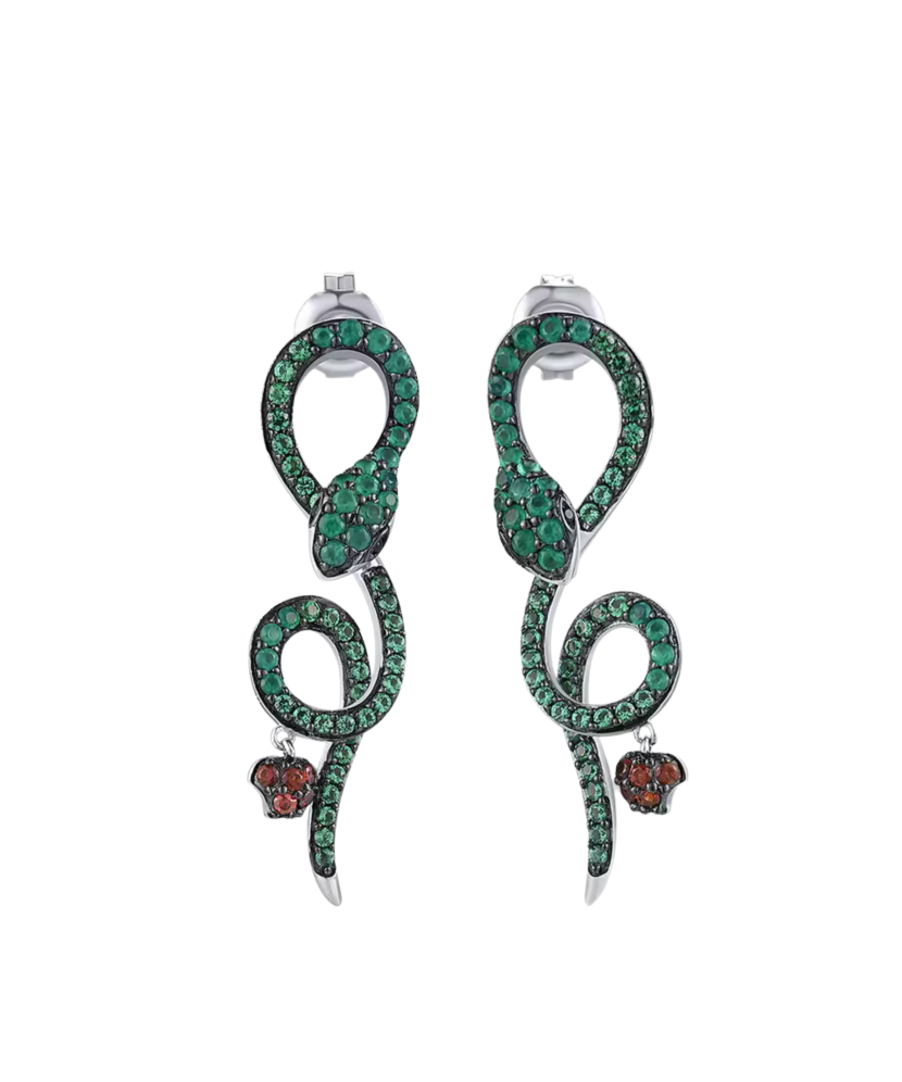 Sterling Silver earrings with zircons and spinels Sterling Silver earrings with zircons and spinels