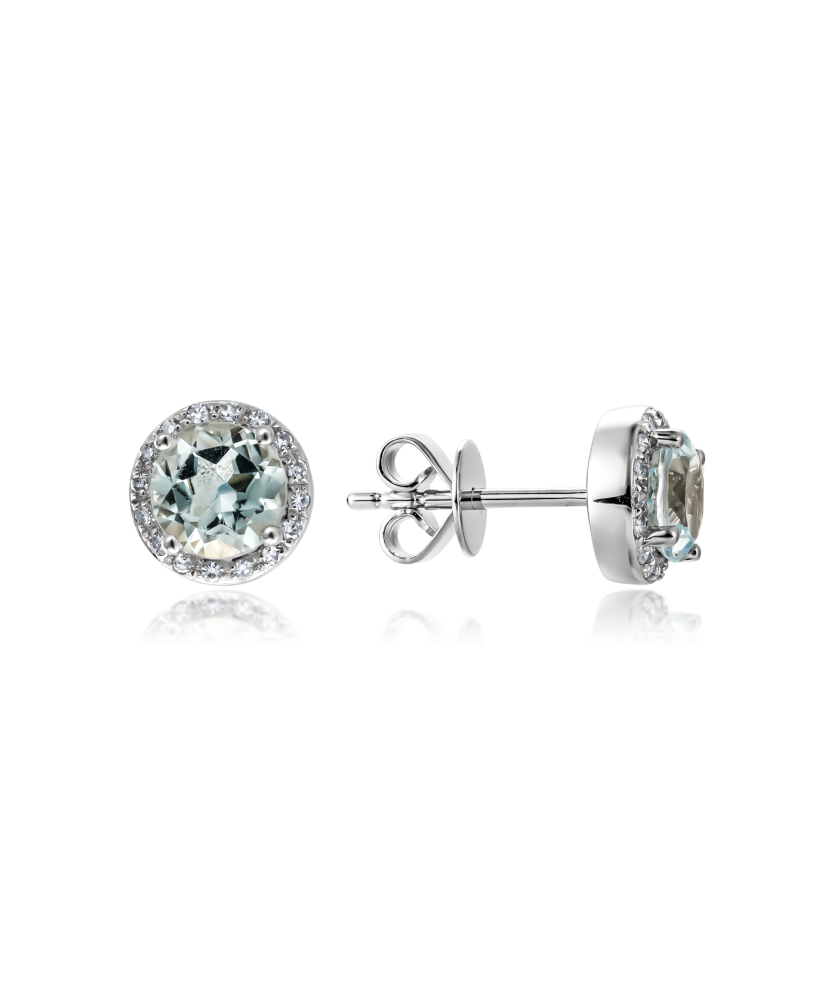 White gold earrings with topazes and diamonds White gold earrings with topazes and diamonds