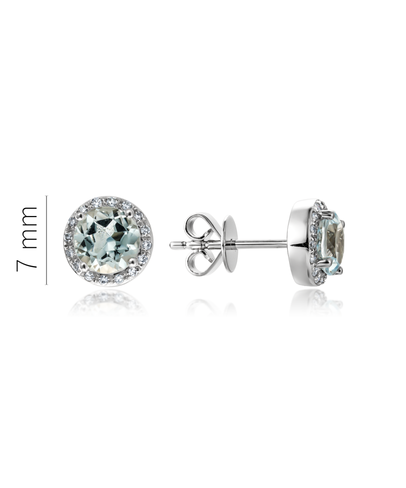 White gold earrings with topazes and diamonds White gold earrings with topazes and diamonds