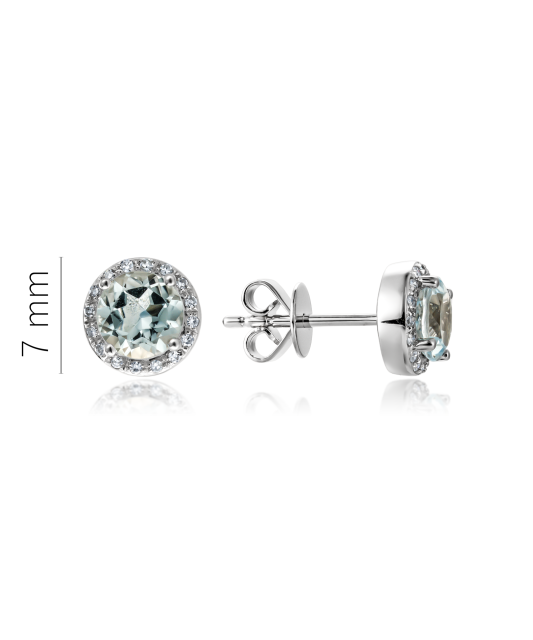 White gold earrings with topazes and diamonds