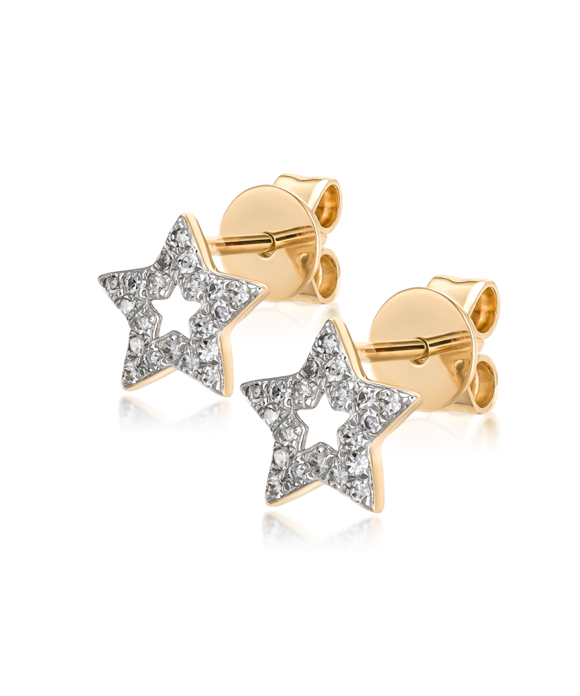 Yellow Gold earrings with diamonds