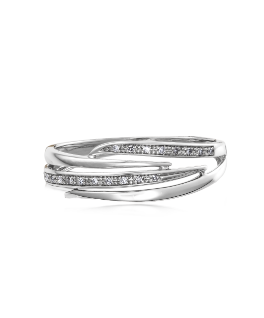 White gold ring with diamonds