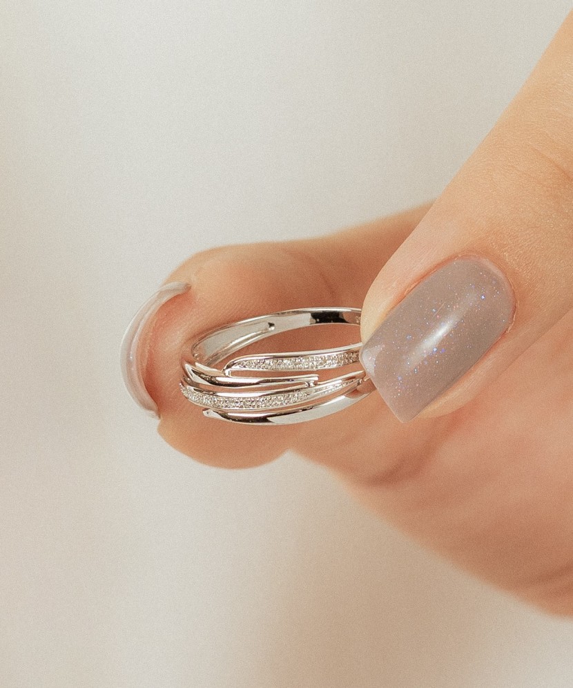 White gold ring with diamonds White gold ring with diamonds