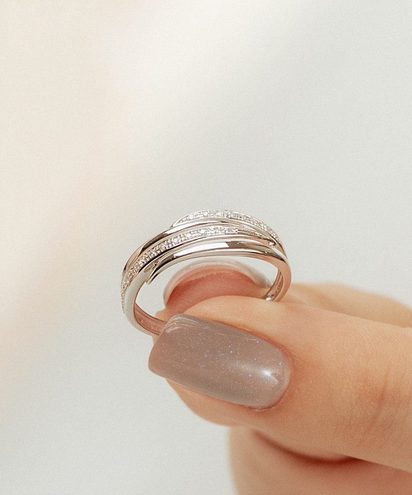 White gold ring with diamonds White gold ring with diamonds