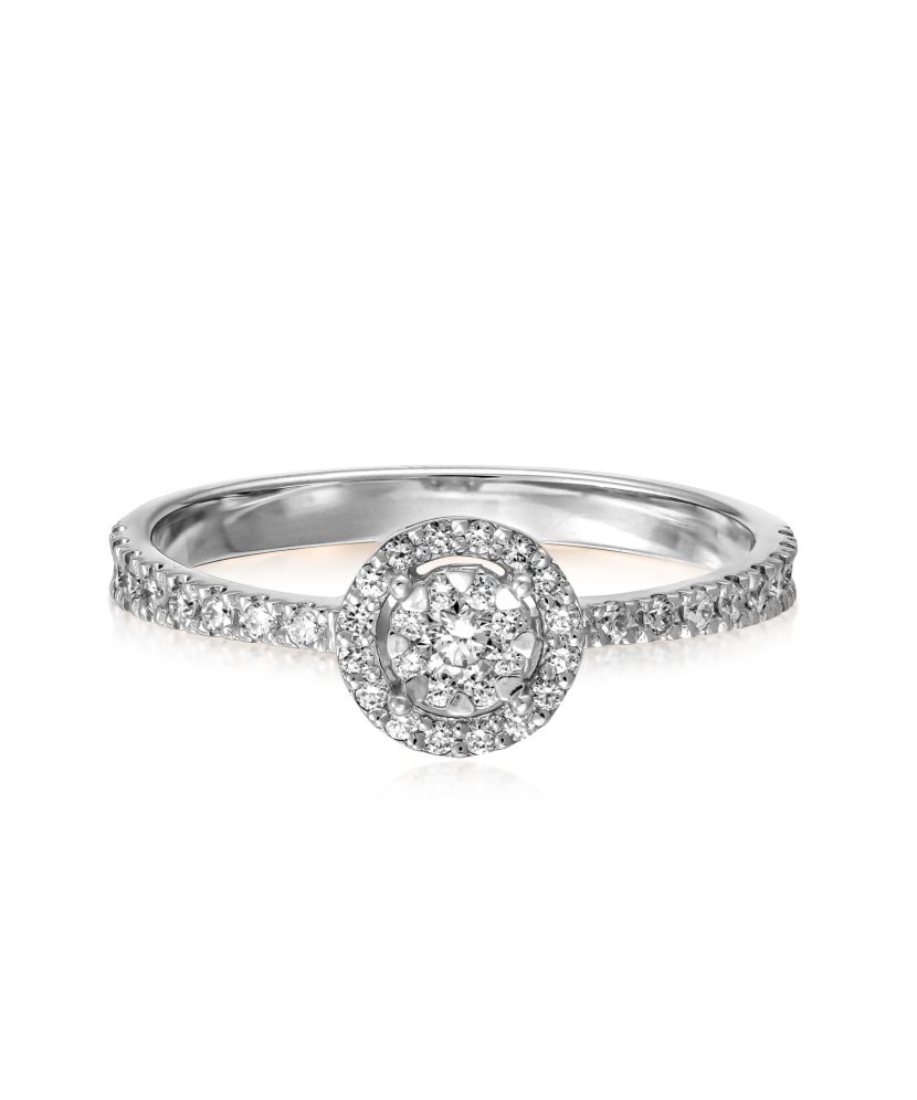 White gold ring with diamonds