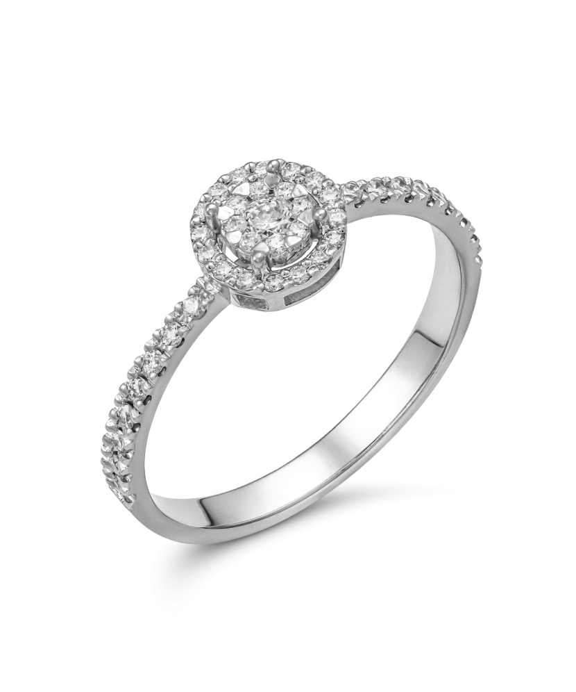 White gold ring with diamonds