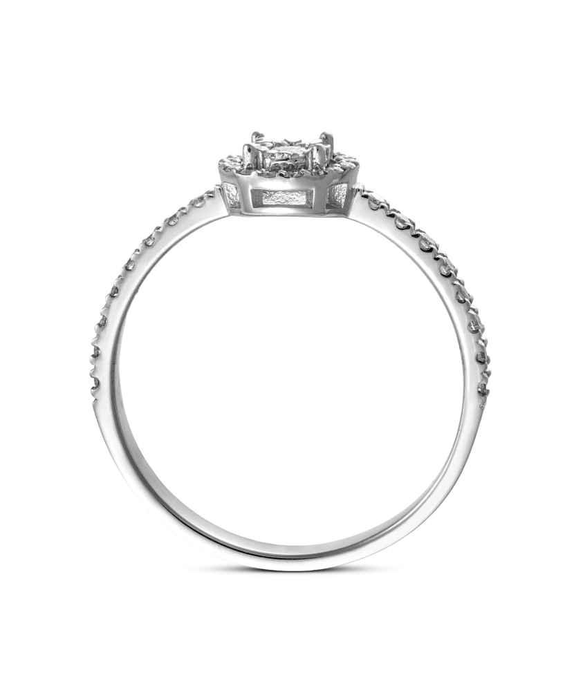 White gold ring with diamonds