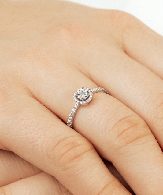 White gold ring with diamonds