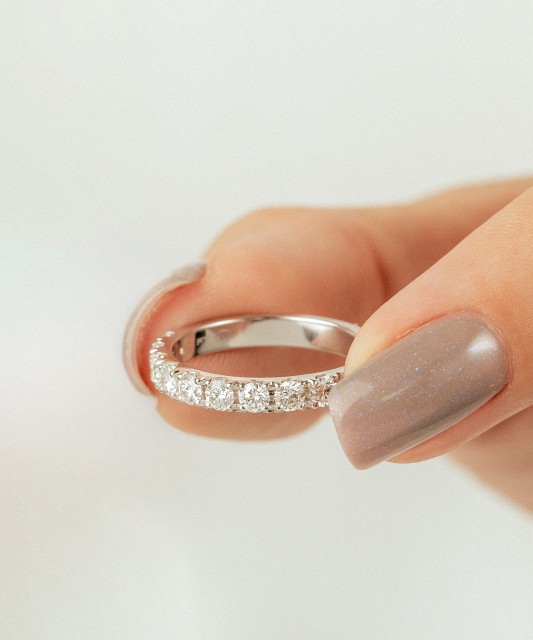 White gold ring with diamonds