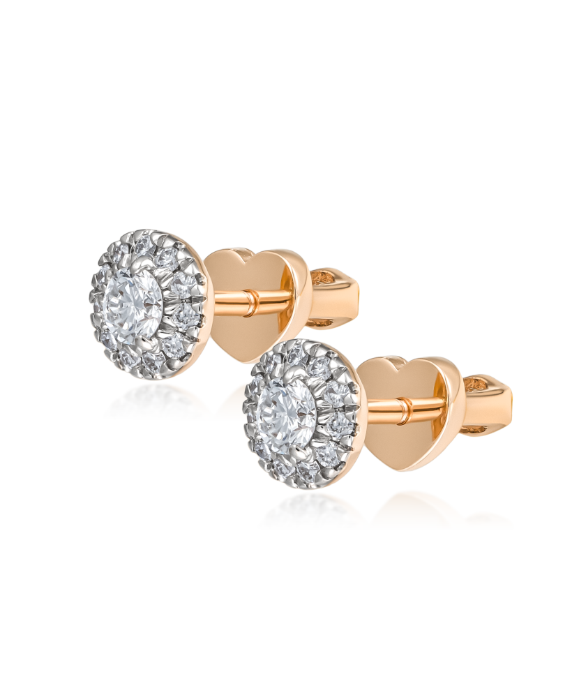 Gold earrings with diamonds