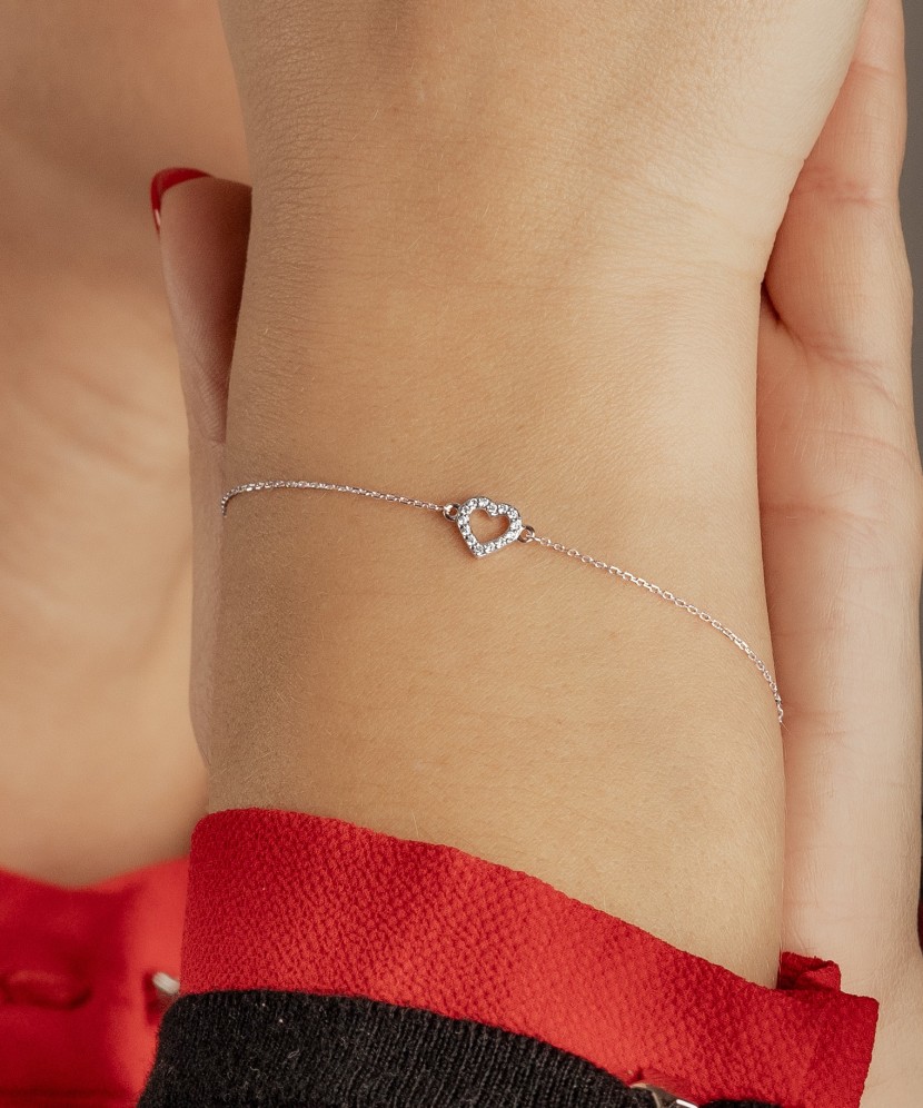 White gold bracelet with diamonds "Heart" White gold bracelet with diamonds "Heart"