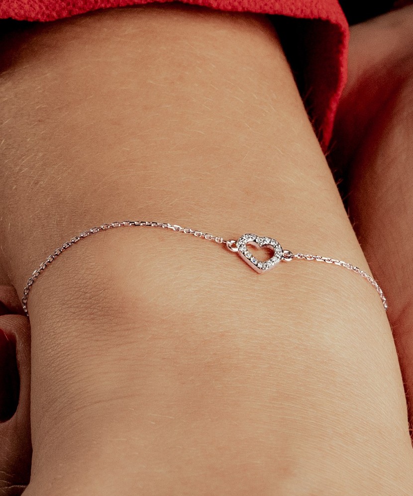 White gold bracelet with diamonds "Heart" White gold bracelet with diamonds "Heart"