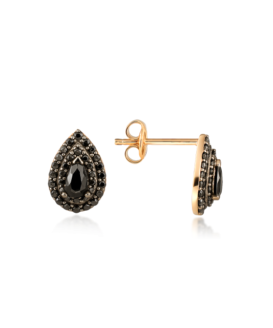 Gold earrings with zircons