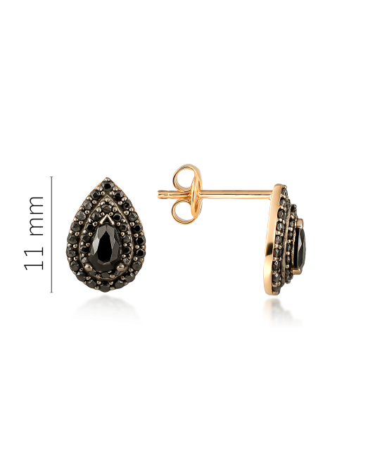 Gold earrings with zircons