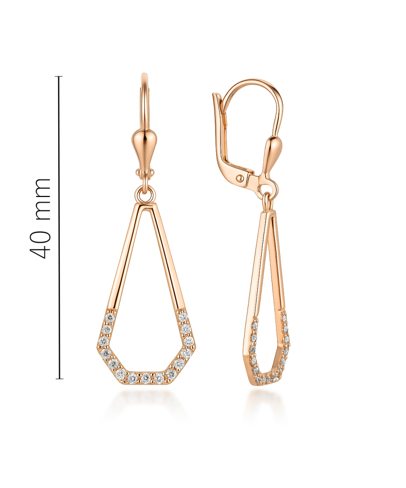 Gold earrings with zircons