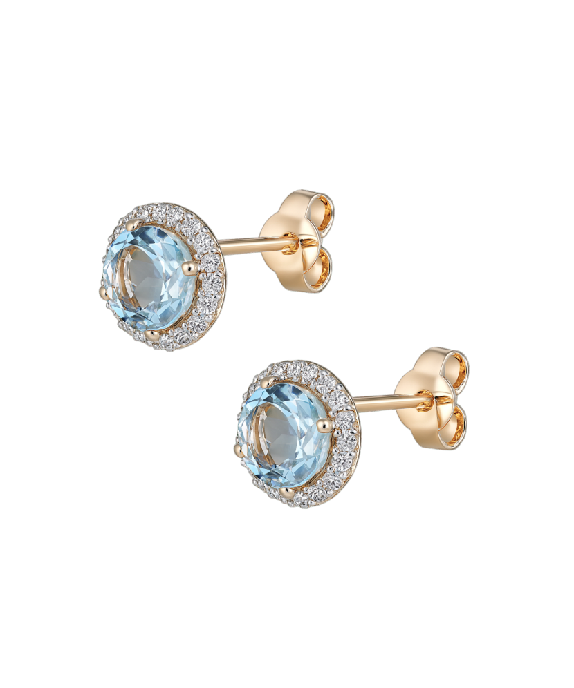 Gold earrings with zircons