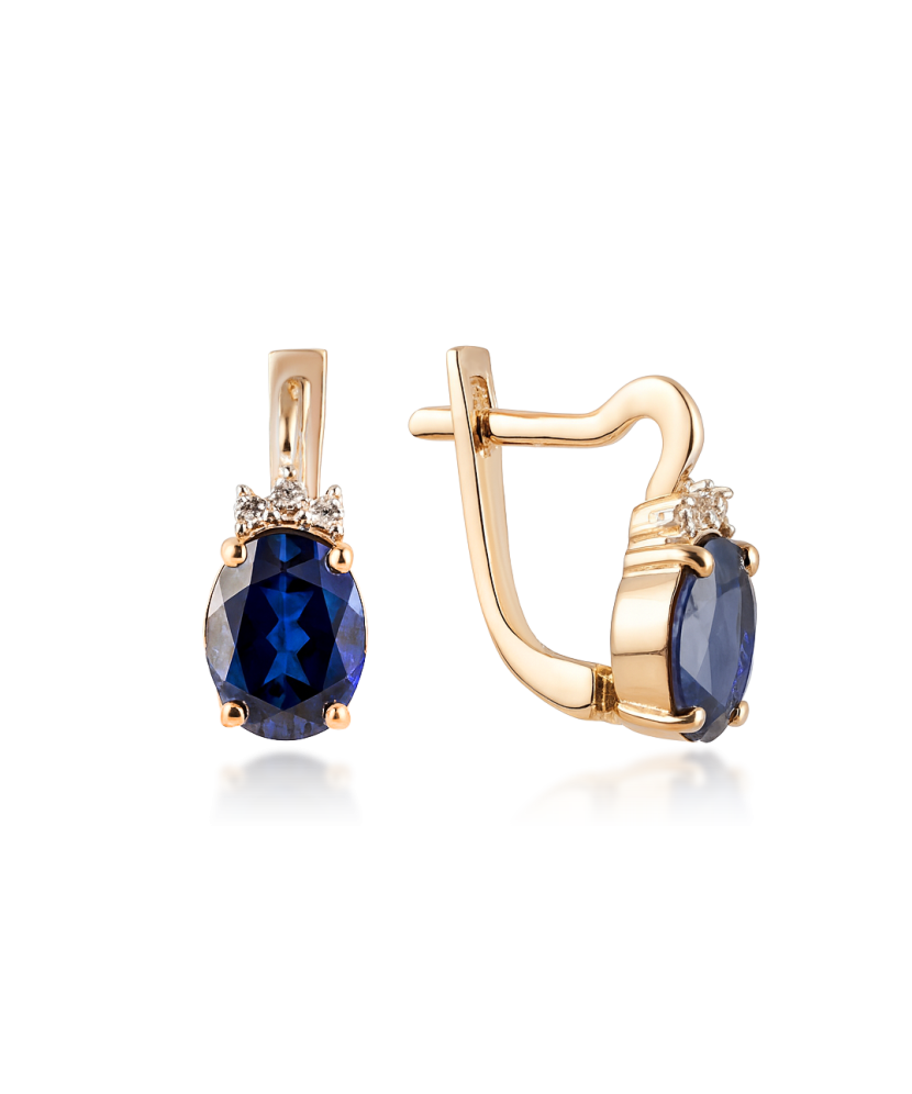 Gold earrings with zircons Gold earrings with zircons