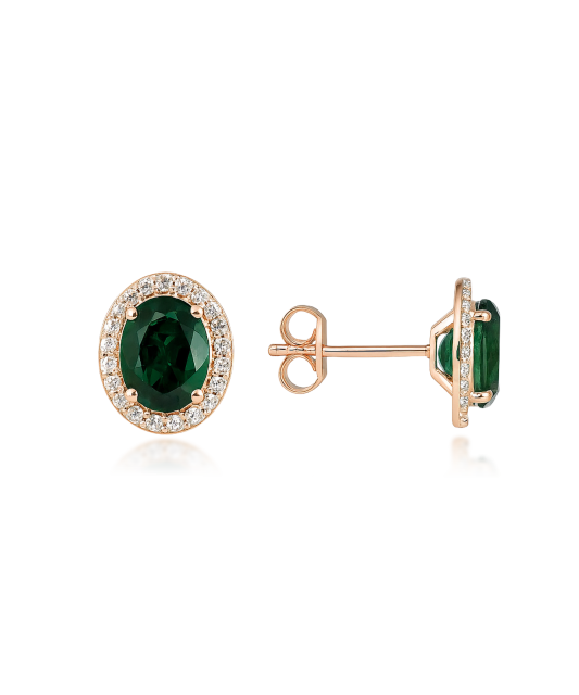 Gold earrings with zircons