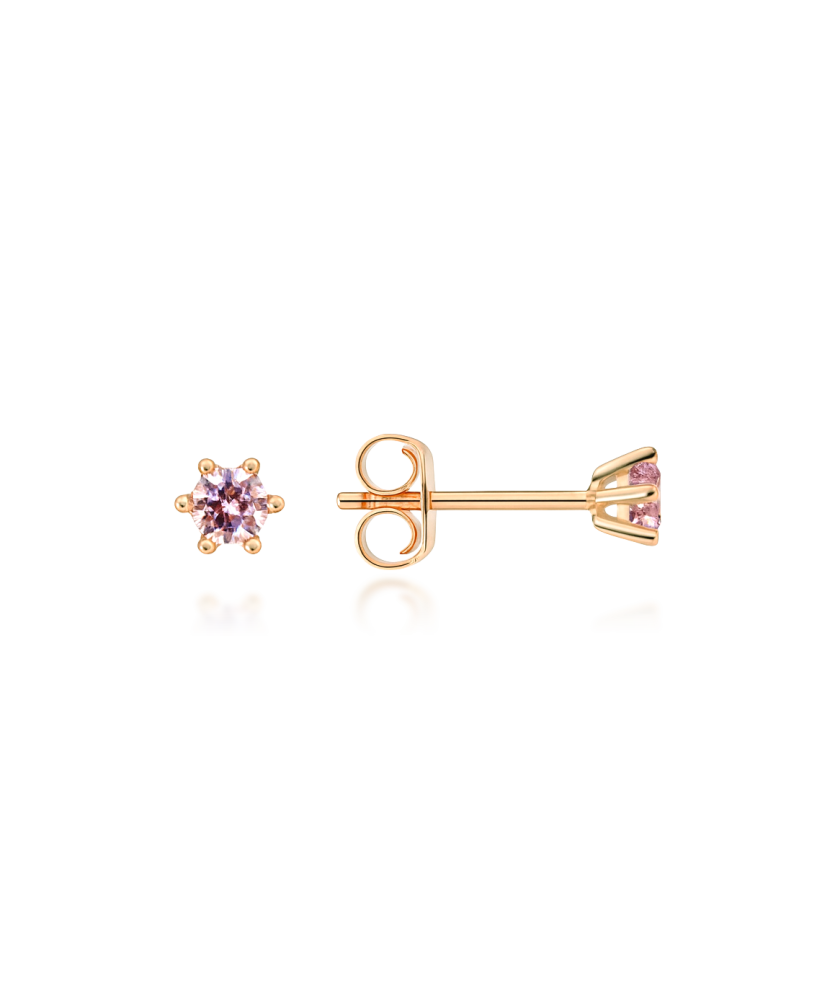 Gold earrings with zircons