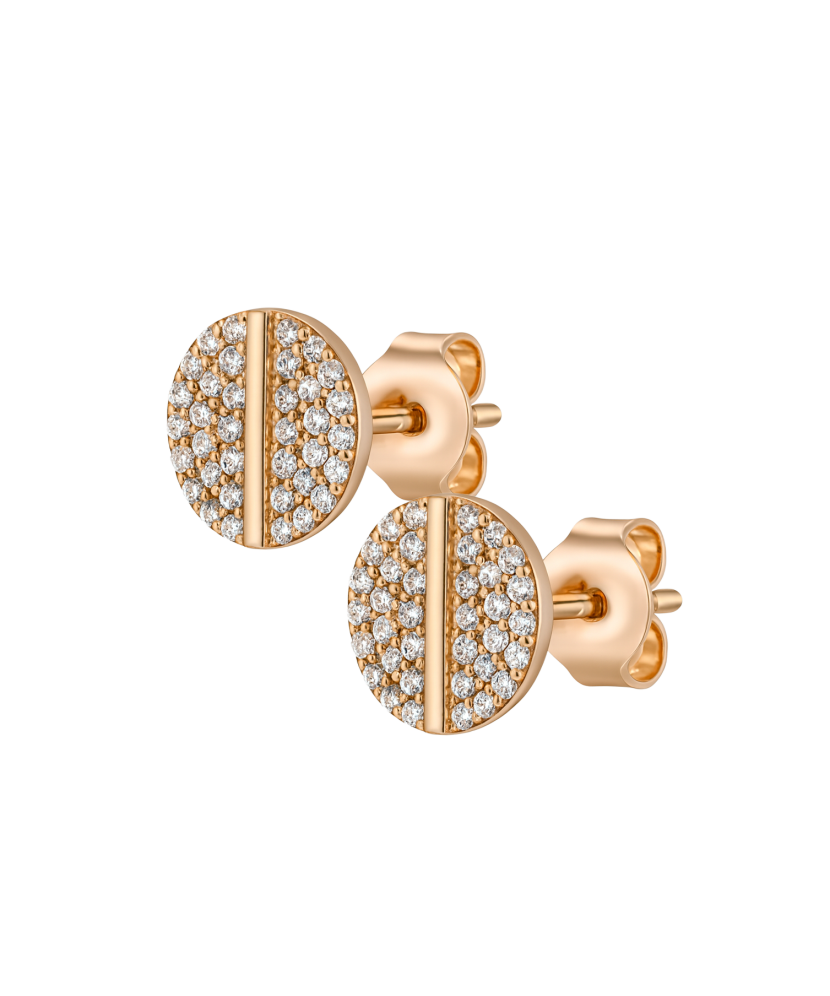 Gold earrings with zircons