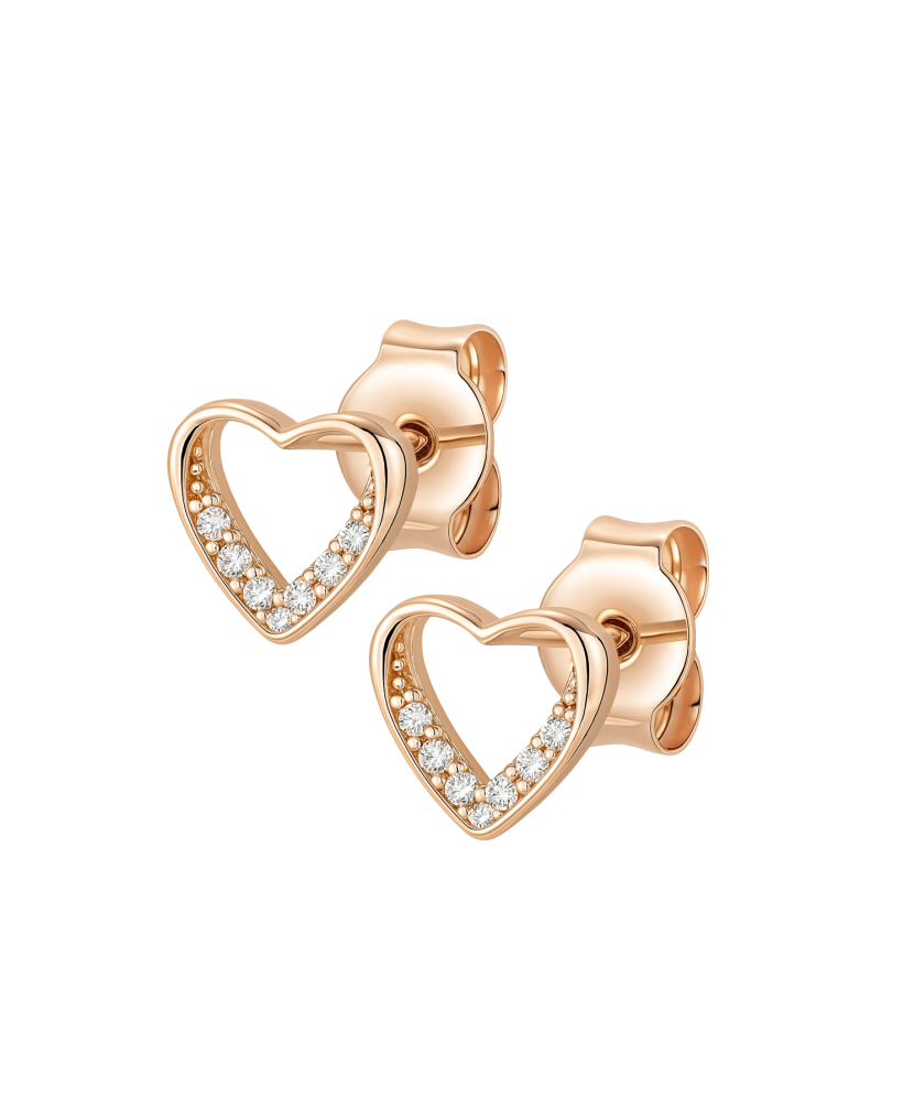 Gold earrings with zircons