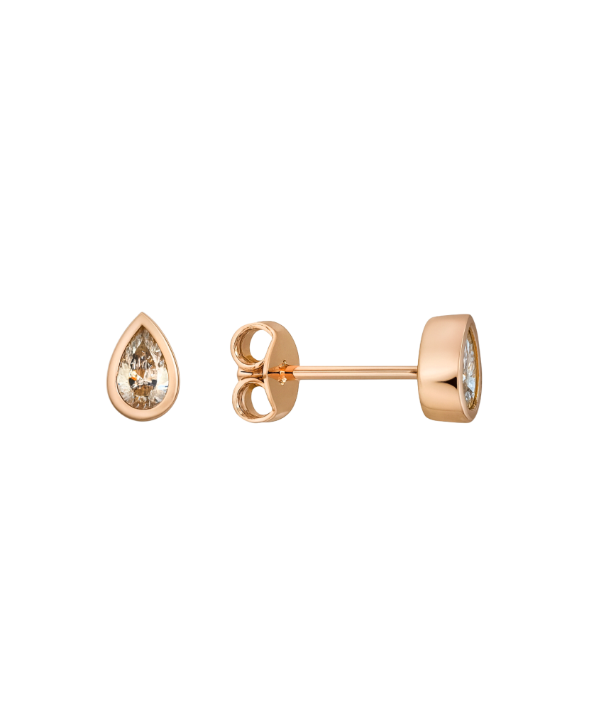 Gold earrings with zircons