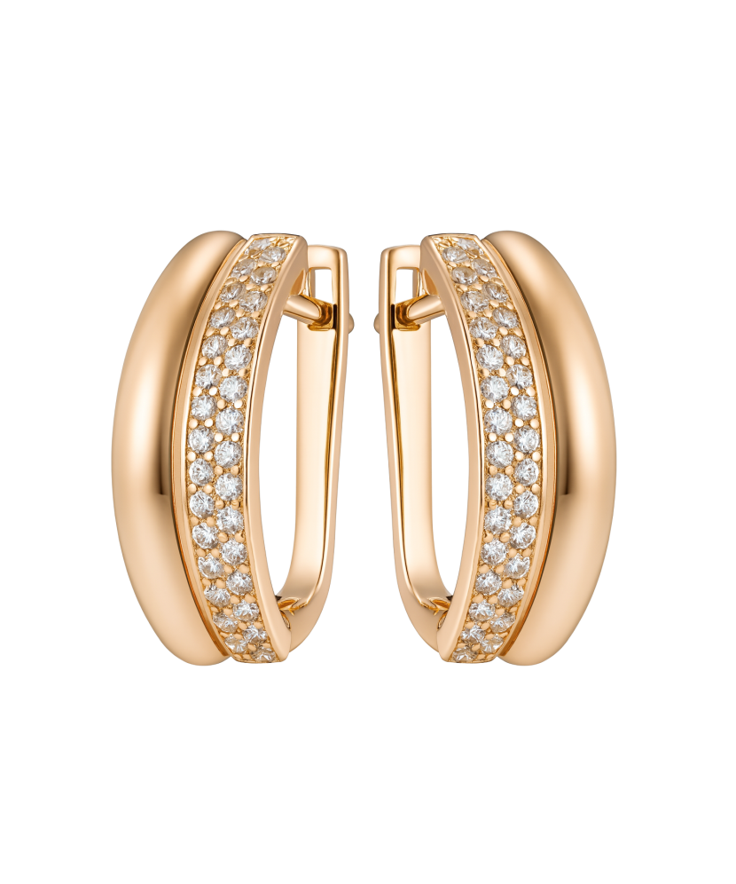 Gold earrings with zircons