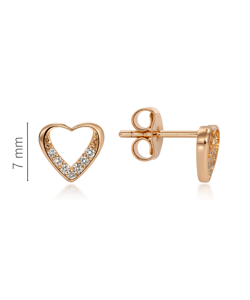 Gold earrings with zircons