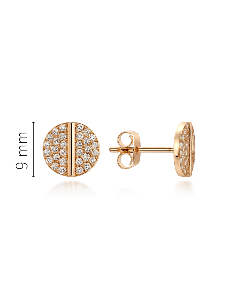 Gold earrings with zircons