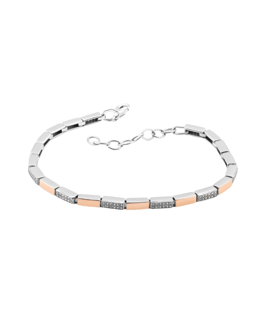 Gold plated sterling Silver bracelet with zircons