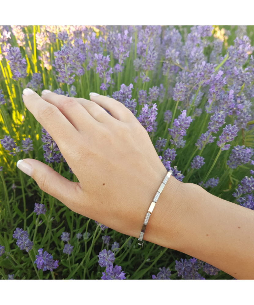 Gold plated sterling Silver bracelet with zircons