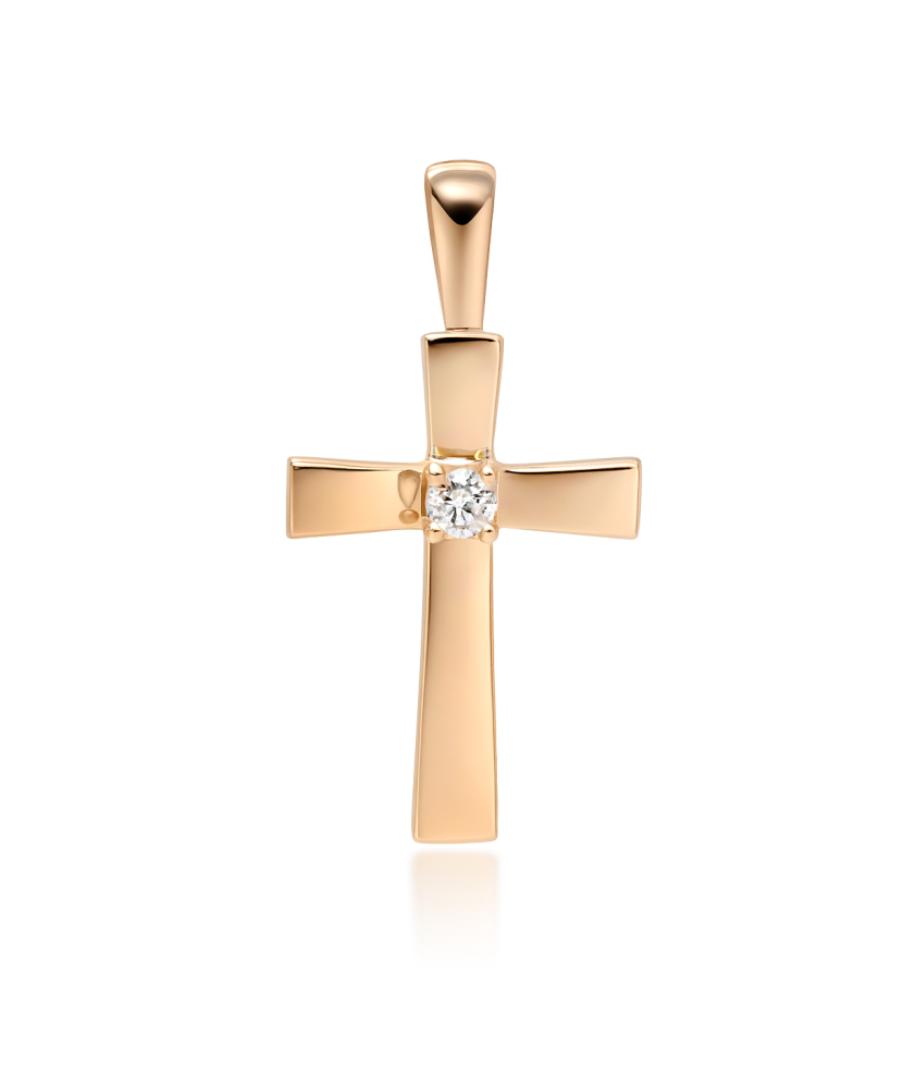Gold pendant with diamond "cross"