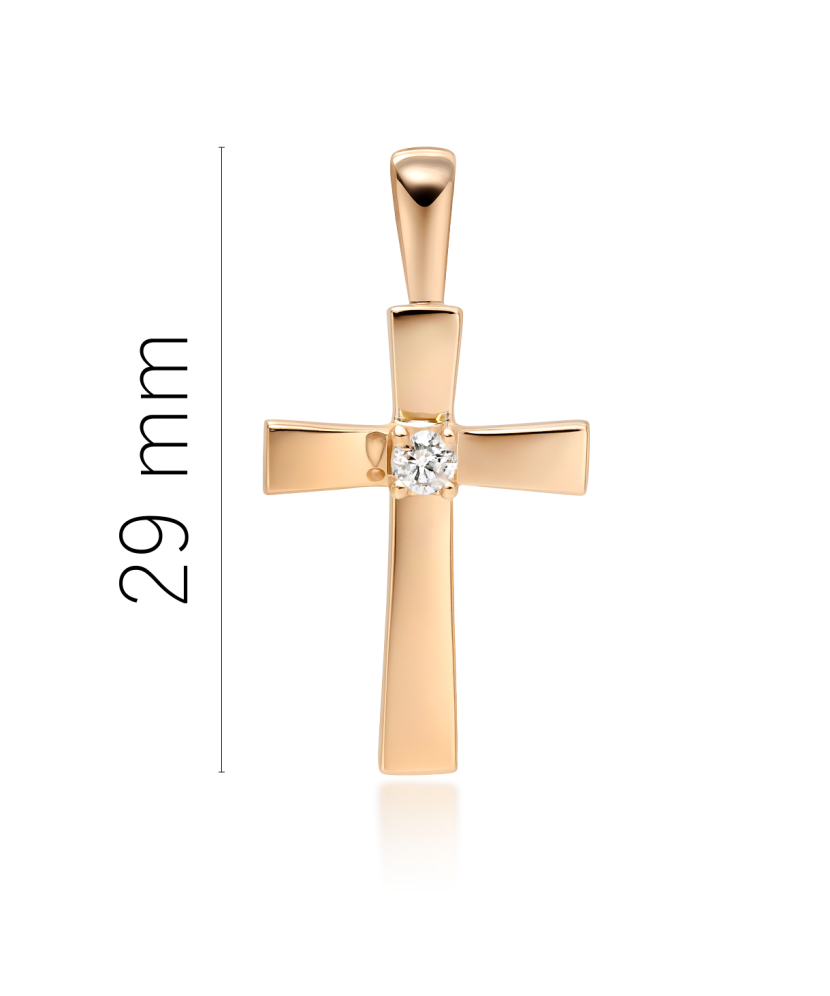 Gold pendant with diamond "cross"
