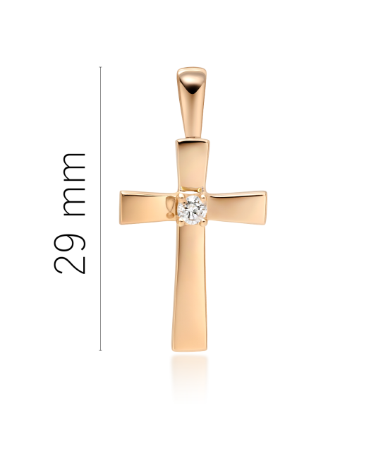 Gold pendant with diamond "cross"