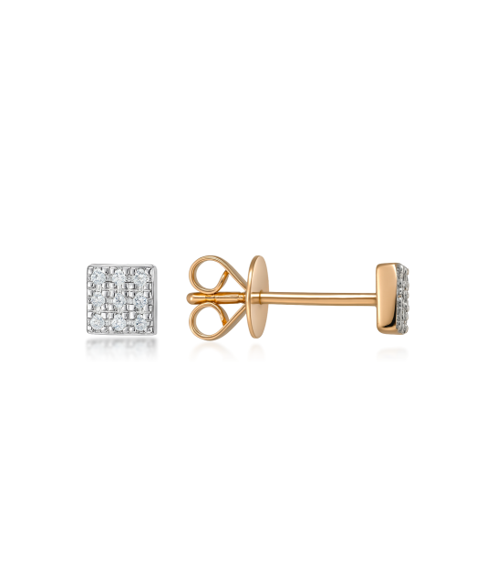 Gold earrings with diamonds