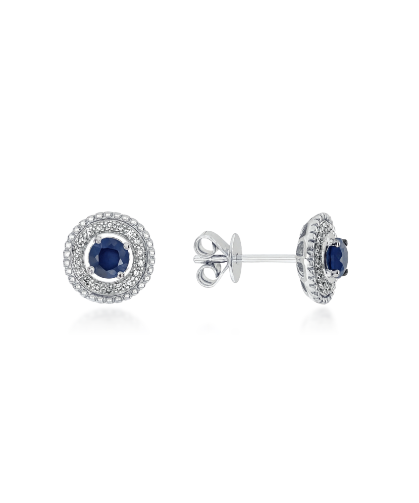 White gold earrings with sapphires and diamonds White gold earrings with sapphires and diamonds