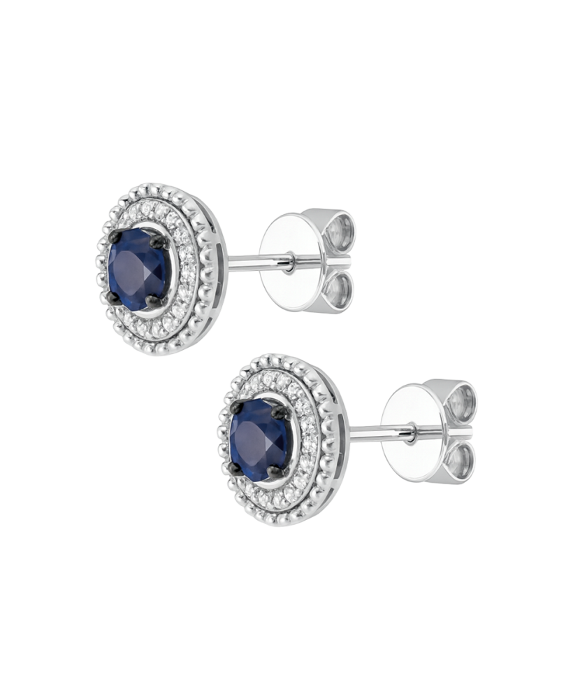 White gold earrings with sapphires and diamonds White gold earrings with sapphires and diamonds