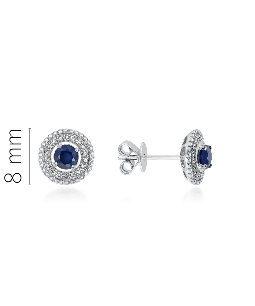 White gold earrings with sapphires and diamonds White gold earrings with sapphires and diamonds