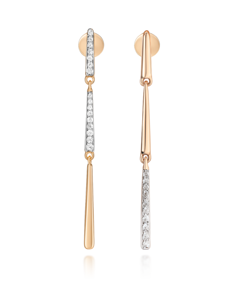 Золотые серьги с алмазами