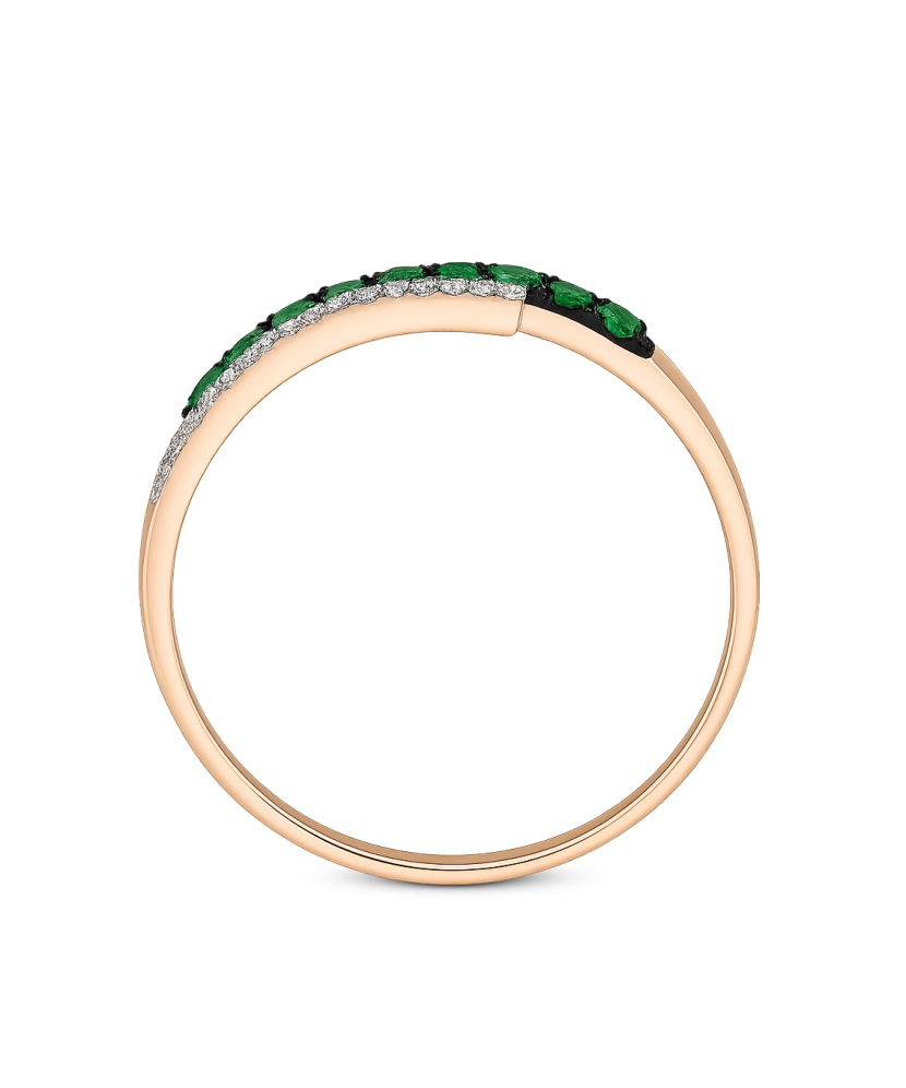 Gold ring with emeralds and diamonds Gold ring with emeralds and diamonds