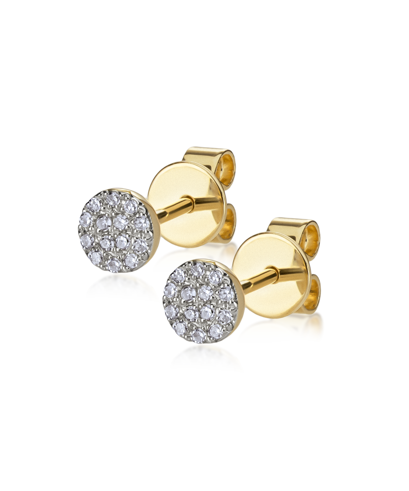 Yellow gold earrings with diamonds