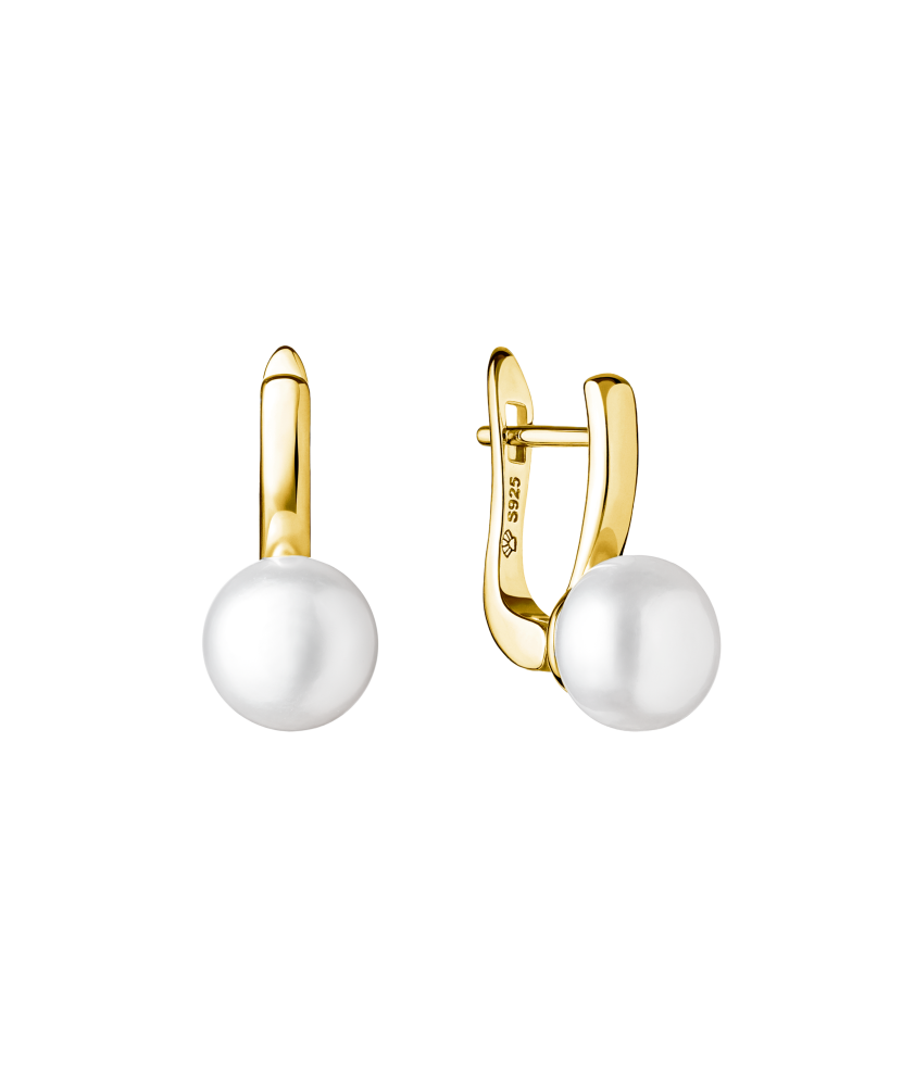 Gilded sterling silver earrings with pearls Gilded sterling silver earrings with pearls