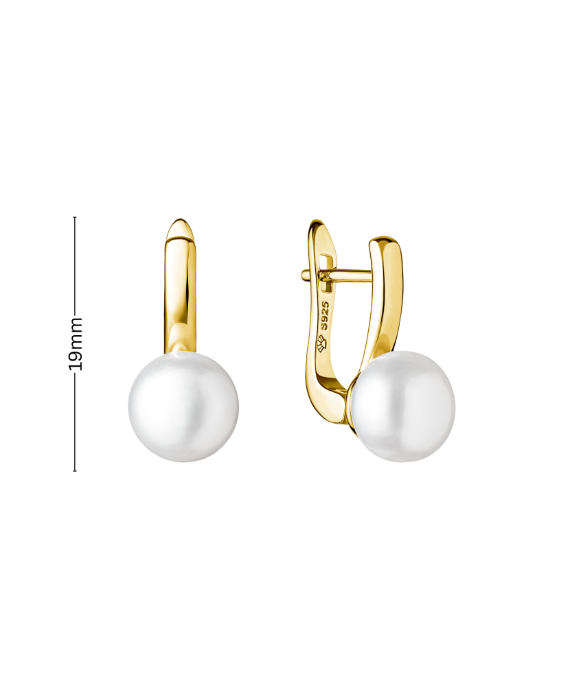 Gilded sterling silver earrings with pearls Gilded sterling silver earrings with pearls