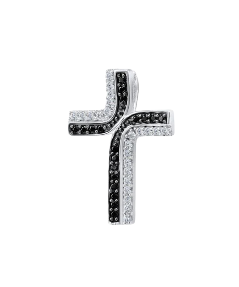 Sterling Silver pendant with spinels and zircons "Cross"