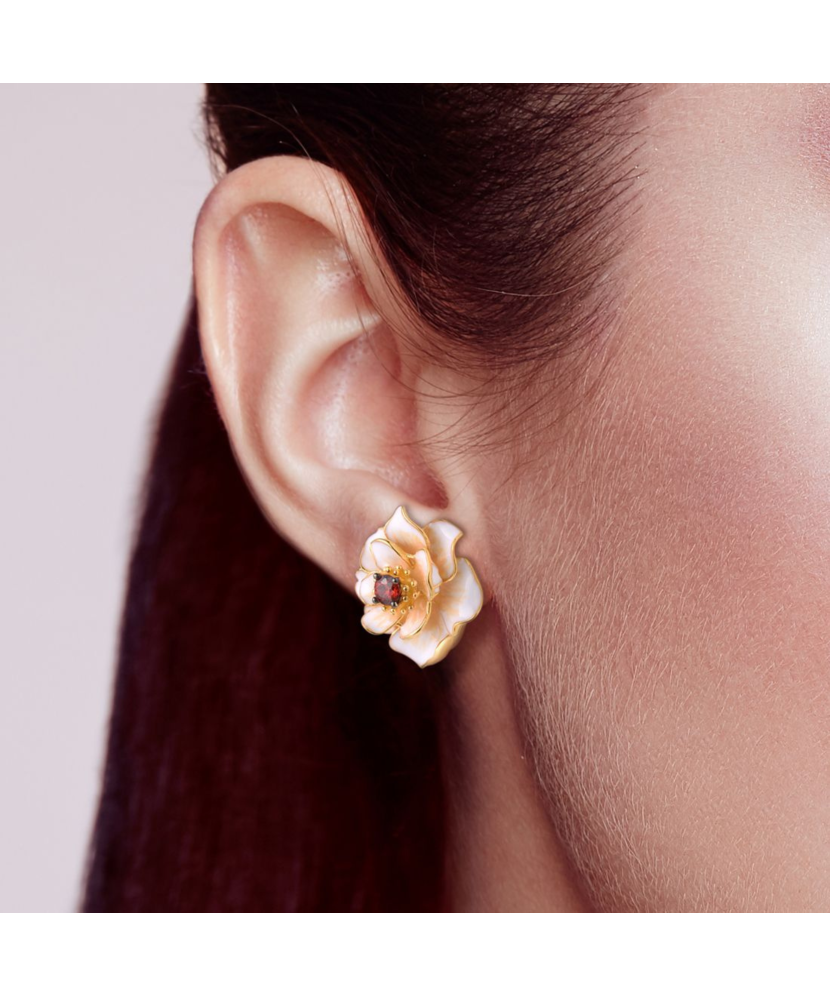 Gilded sterling silver earrings with zircons and enemal Gilded sterling silver earrings with zircons and enemal