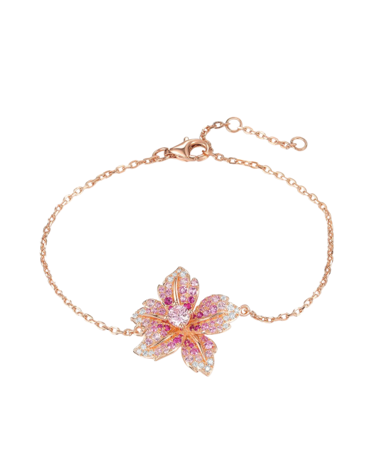 Gold plated sterling Silver bracelet with zircons