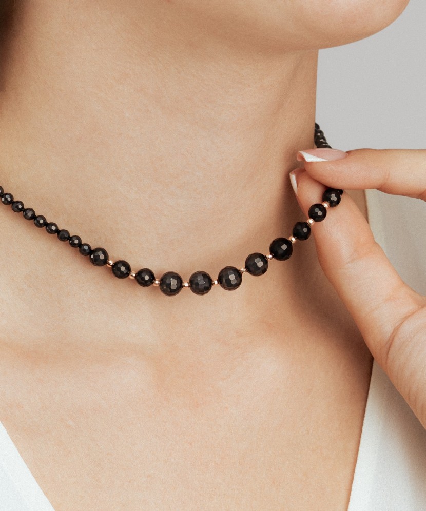 Колье с ониксом и золотом